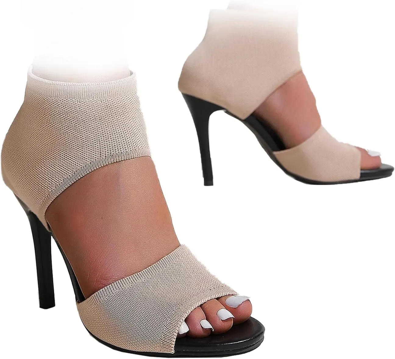 2025 High Heel with Elastic Back, Summer Dressy Open Stiletto Orthopedic Sandals for Women Wedge Heels, Summer Sandals