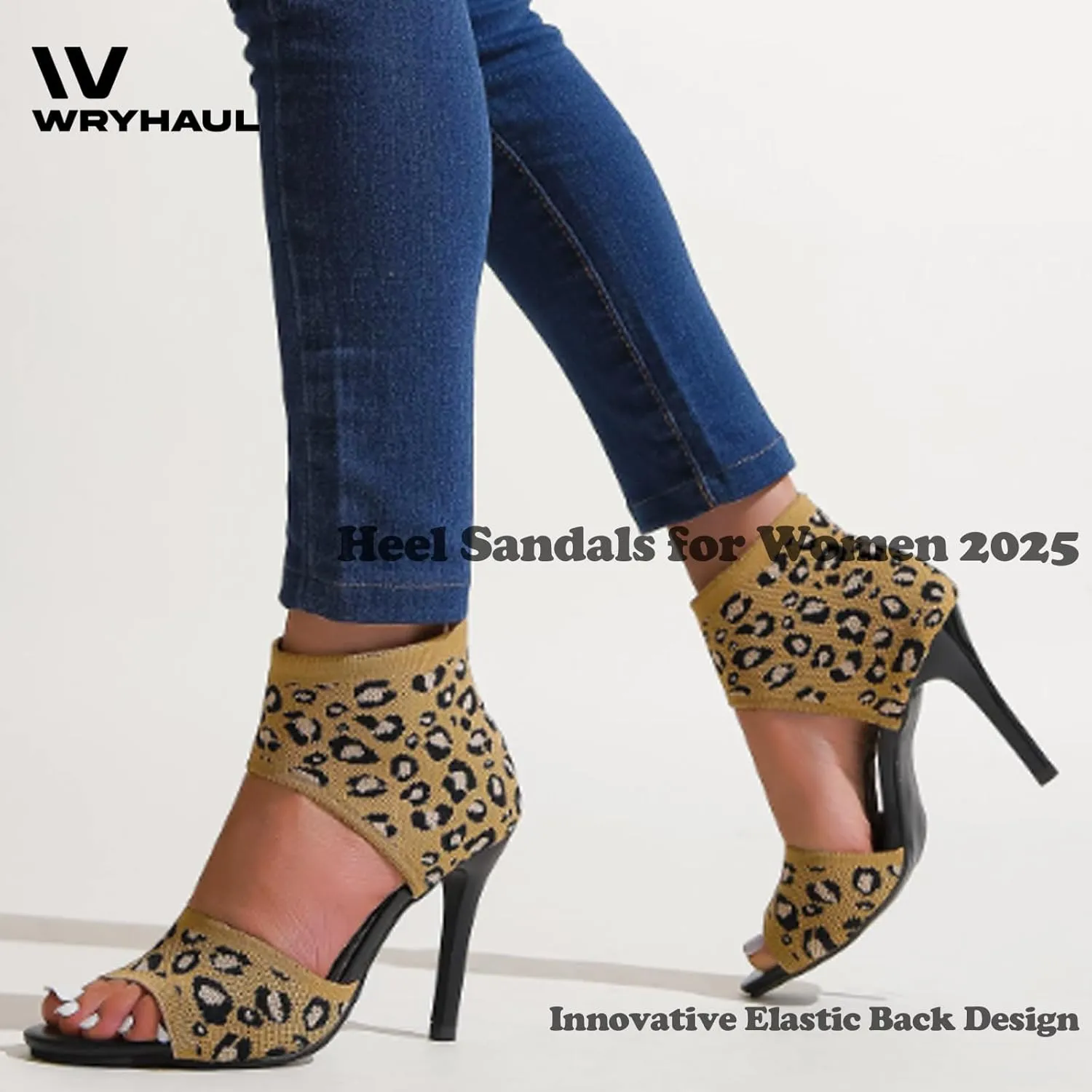 2025 High Heel with Elastic Back, Summer Dressy Open Stiletto Orthopedic Sandals for Women Wedge Heels, Summer Sandals