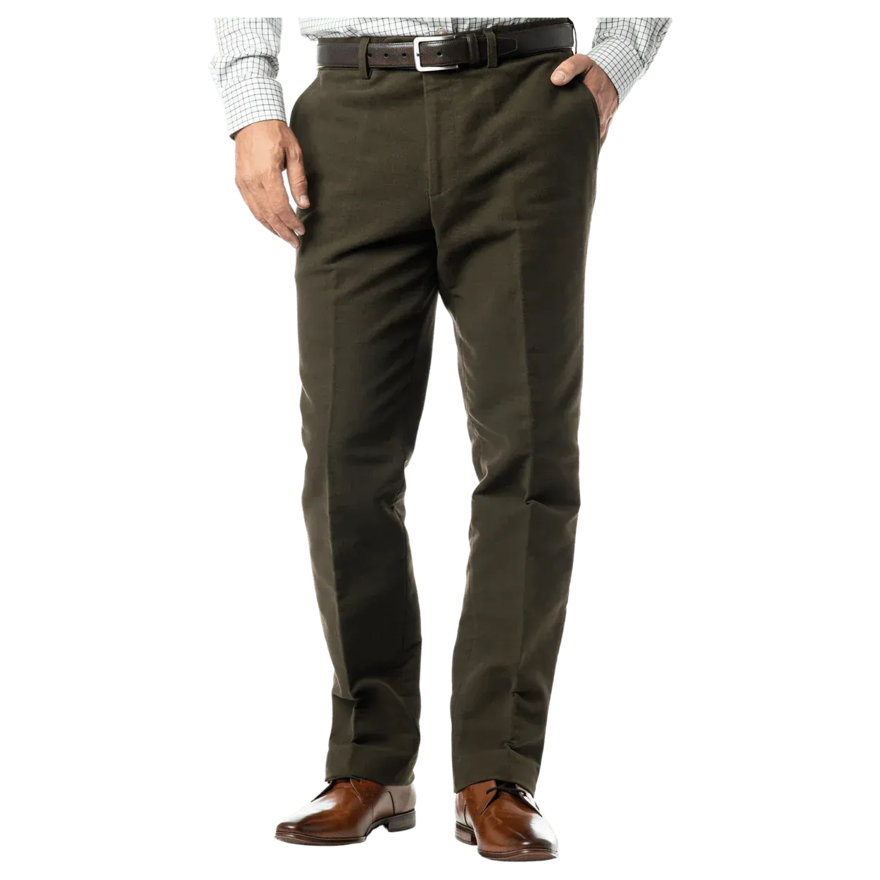 40% OFF GURTEEN Epsom Moleskin Trousers - Olive - Size: 38 & 44 REGULAR