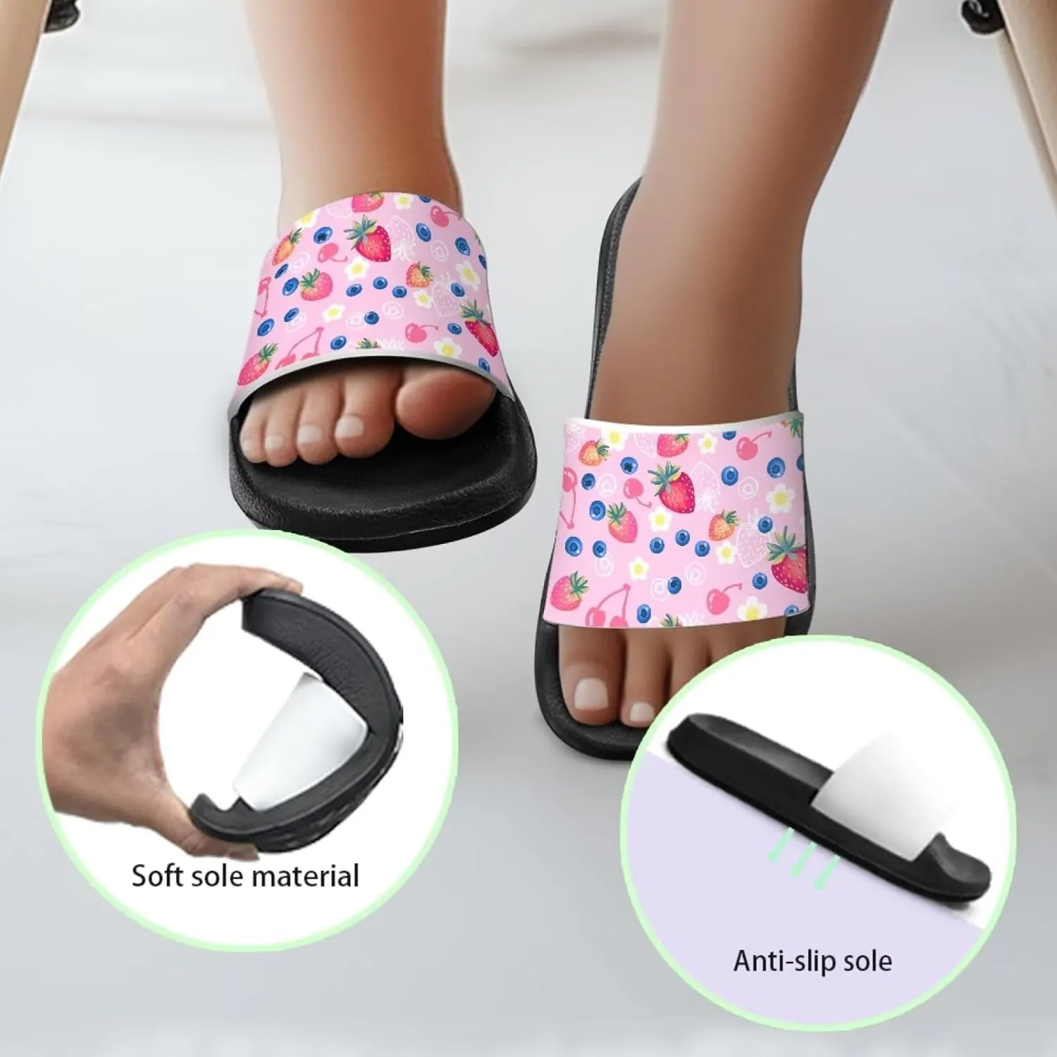 Adorable Slide Sandals for Boys Girls Slide Sandals Cartoon Youth Pool Shower Shoes Suitable for Outdoors
