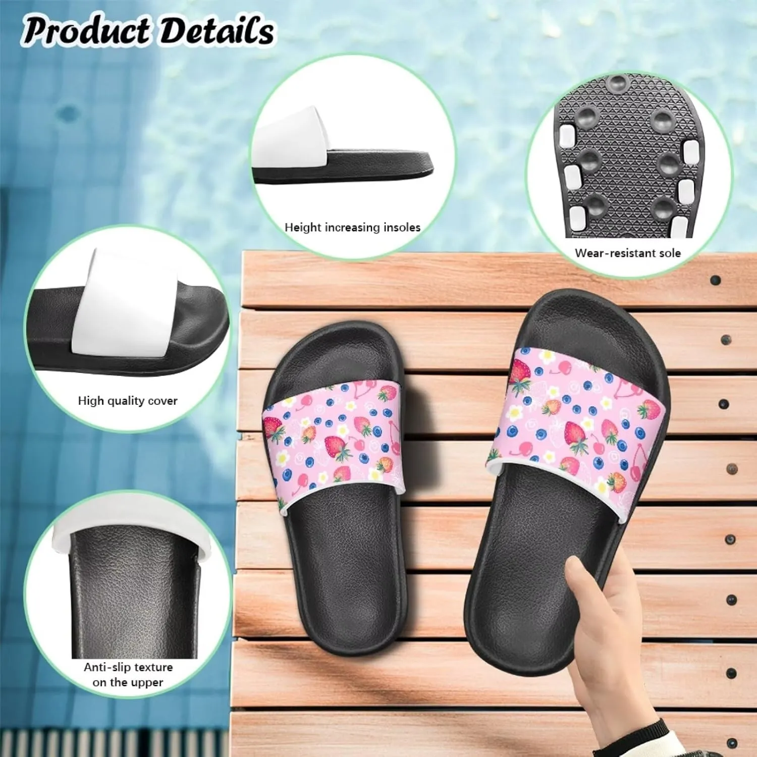 Adorable Slide Sandals for Boys Girls Slide Sandals Cartoon Youth Pool Shower Shoes Suitable for Outdoors