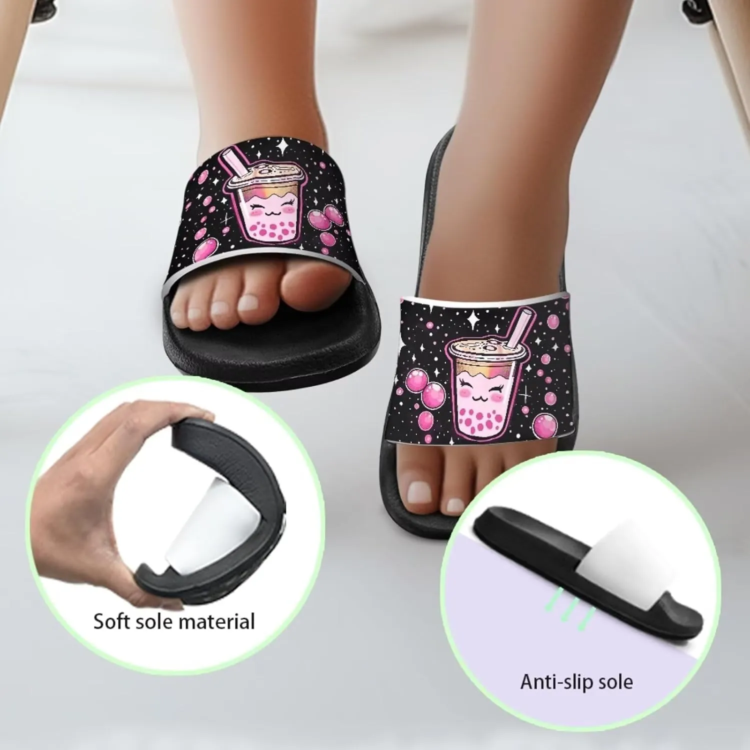 Adorable Slide Sandals for Boys Girls Slide Sandals Cartoon Youth Pool Shower Shoes Suitable for Outdoors