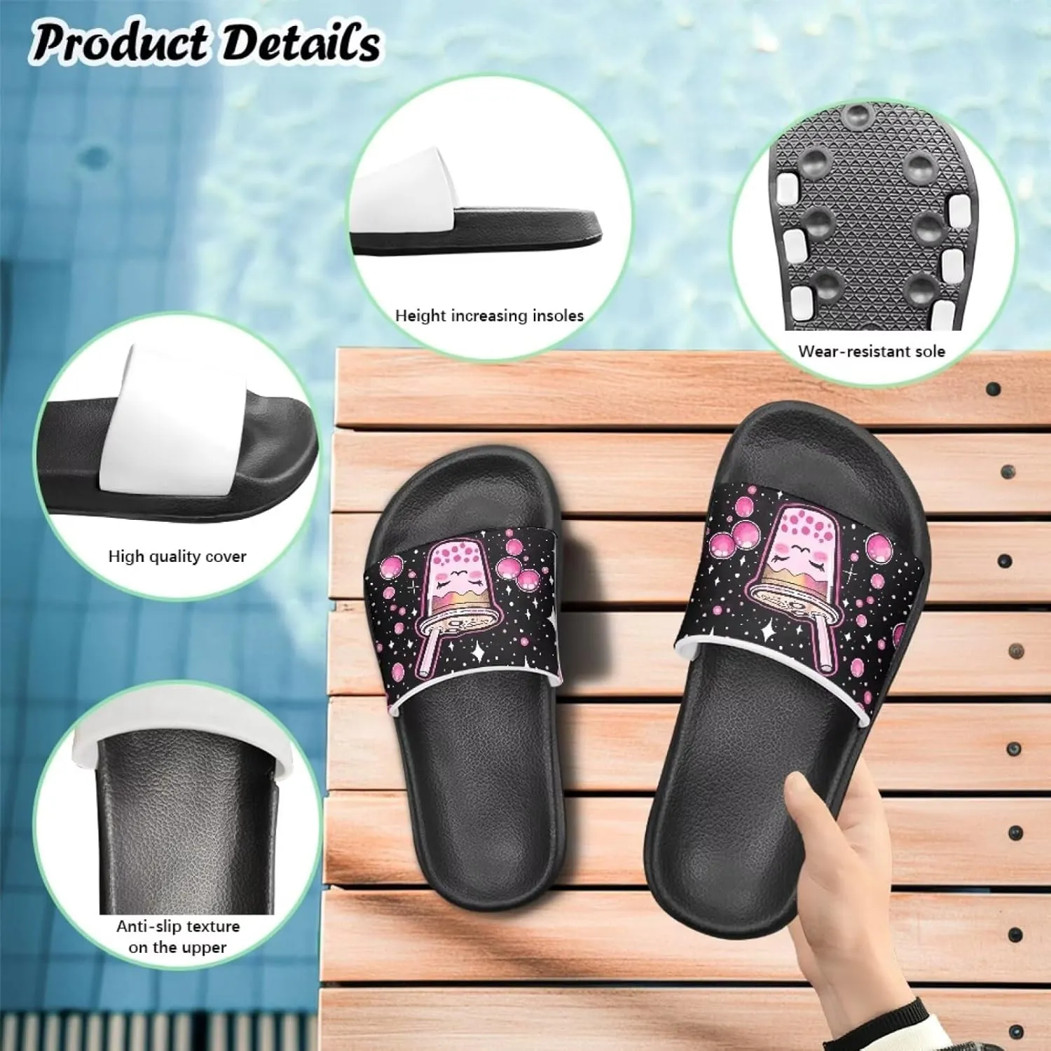 Adorable Slide Sandals for Boys Girls Slide Sandals Cartoon Youth Pool Shower Shoes Suitable for Outdoors
