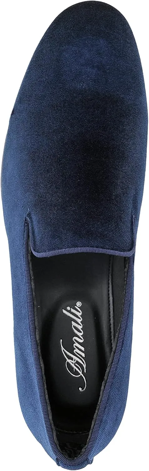 Amali Fishman Men??s Dress Shoes Plush Velvet with a Quilted Design Slip-on Driver Shoes for Men Velvet Loafers The Original Smoking Men Tuxedo Slipper Shoes