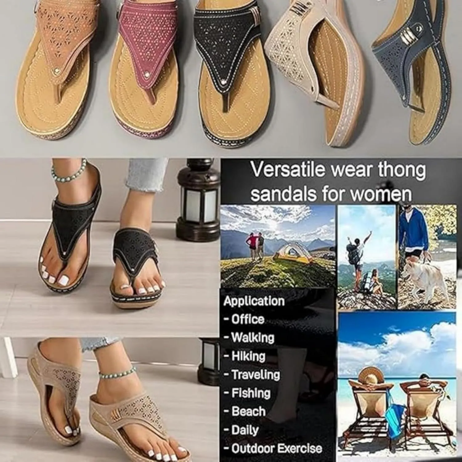 Avylays Orthopedic Sandals for Women Breathable Mesh Hollow Sports Sandals Orthopedic Flip-Flops Summer Comfortable Sandals