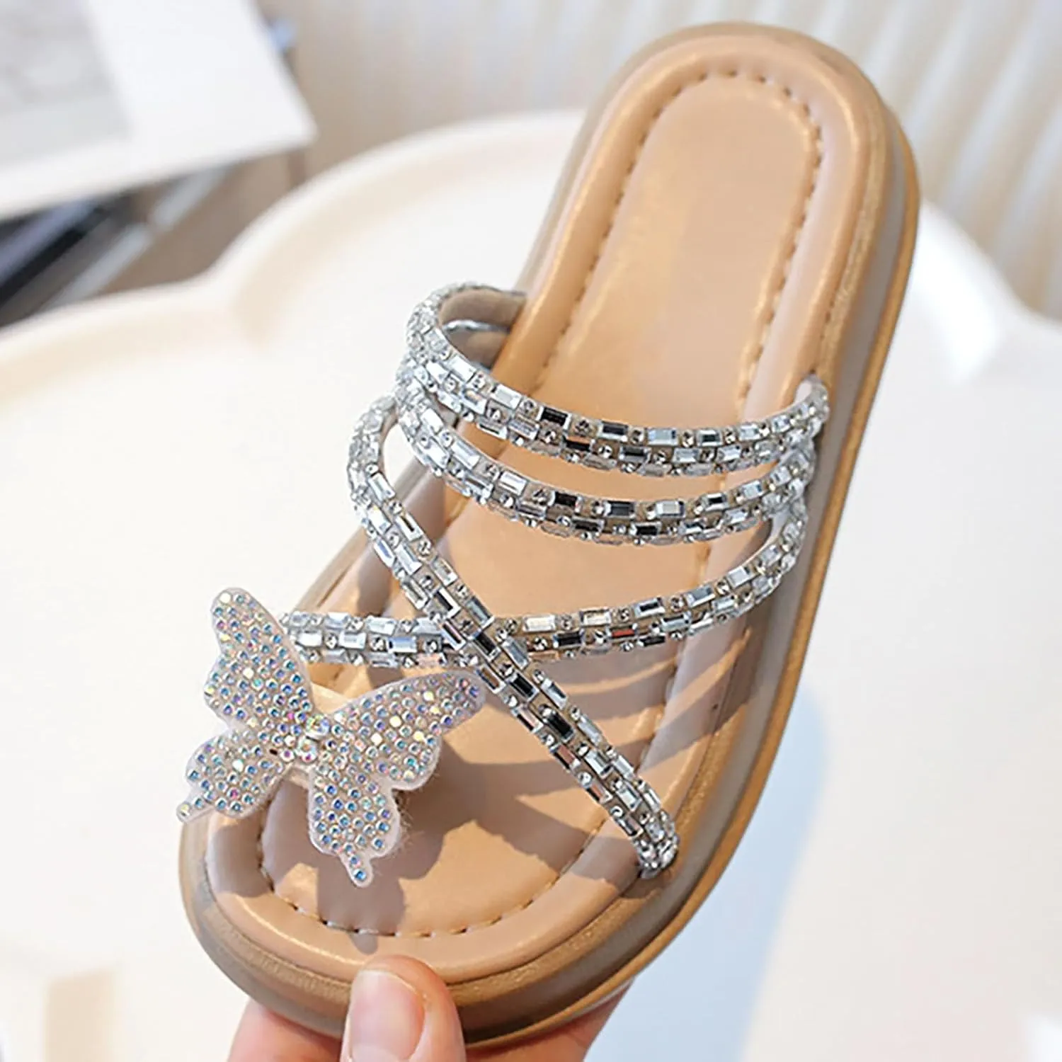 Baby Girls Open Toe Bow Sandals Slipper Flat Leather Non Slip Wide Shoes Infant Newborn Summer Beach Water Shoes