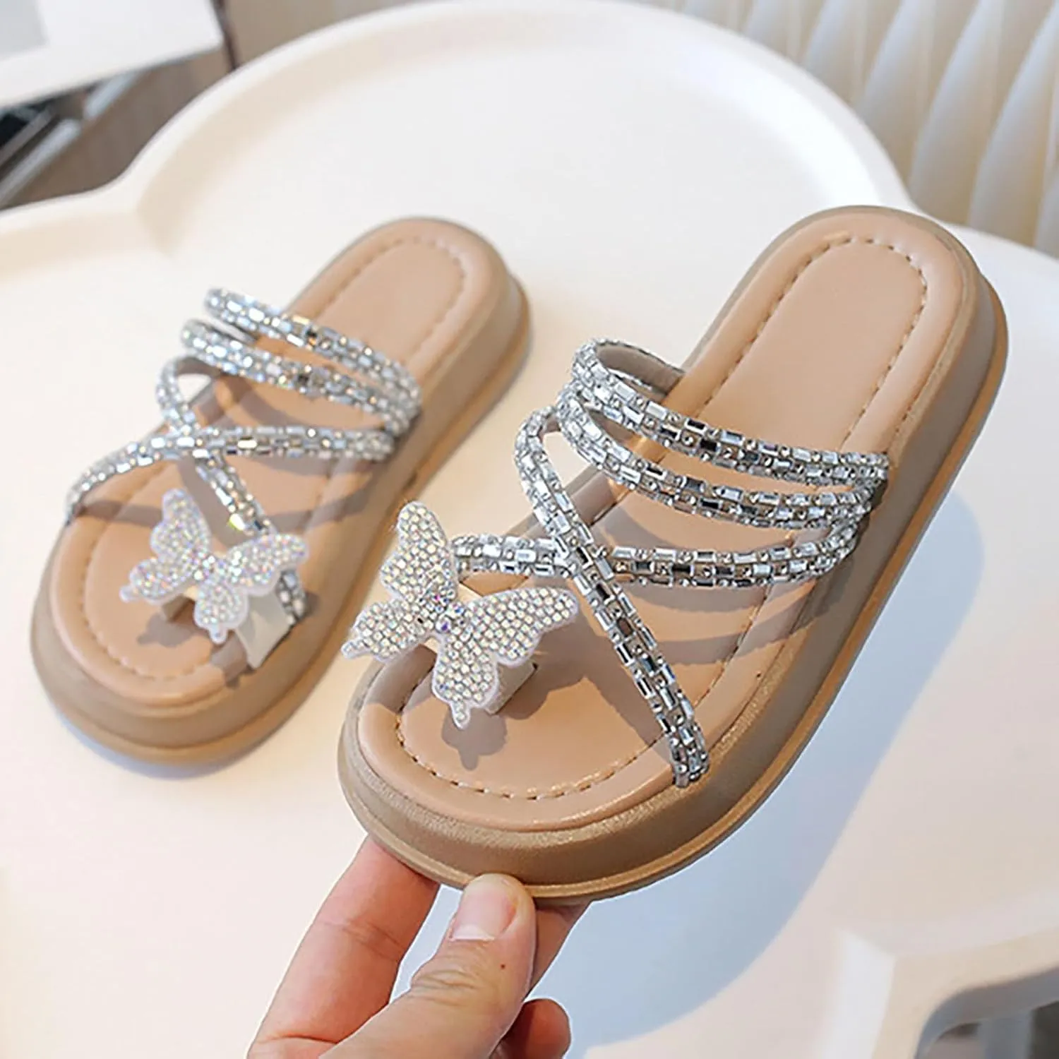 Baby Girls Open Toe Bow Sandals Slipper Flat Leather Non Slip Wide Shoes Infant Newborn Summer Beach Water Shoes