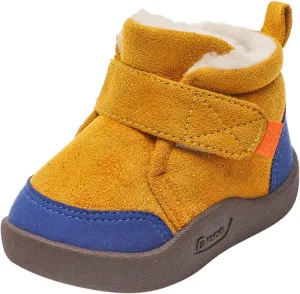 Baby Shoes Toddler Boots Soft Bottom Toddler Shoes Plus Velvet Thick Non Slip Large Cotton Black Dress Shoes for Girls