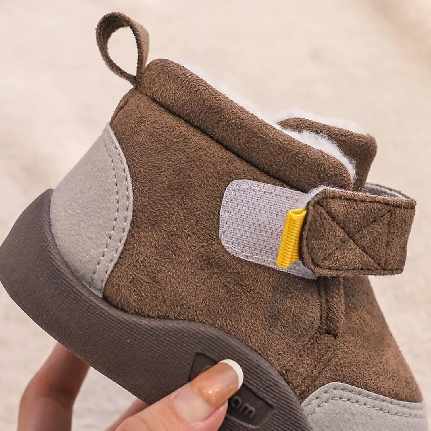 Baby Shoes Toddler Boots Soft Bottom Toddler Shoes Plus Velvet Thick Non Slip Large Cotton Black Dress Shoes for Girls