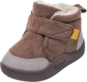 Baby Shoes Toddler Boots Soft Bottom Toddler Shoes Plus Velvet Thick Non Slip Large Cotton Black Dress Shoes for Girls