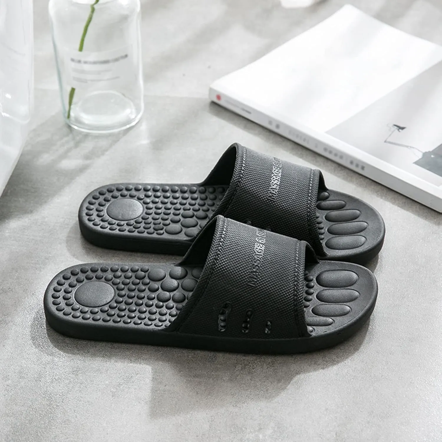 Bathroom Slippers Men Shower Shoes Women Mens Slippers Slides for Women Drainage Hole Dorms House Slides