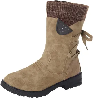 Black Winter Boots for Women Knee High Womens Winter Boots Wide Ladies Snow Boots Waterproof Size 11 Snowboarding Boots Womens Dress Waterproof Leather Ankle Boots Black