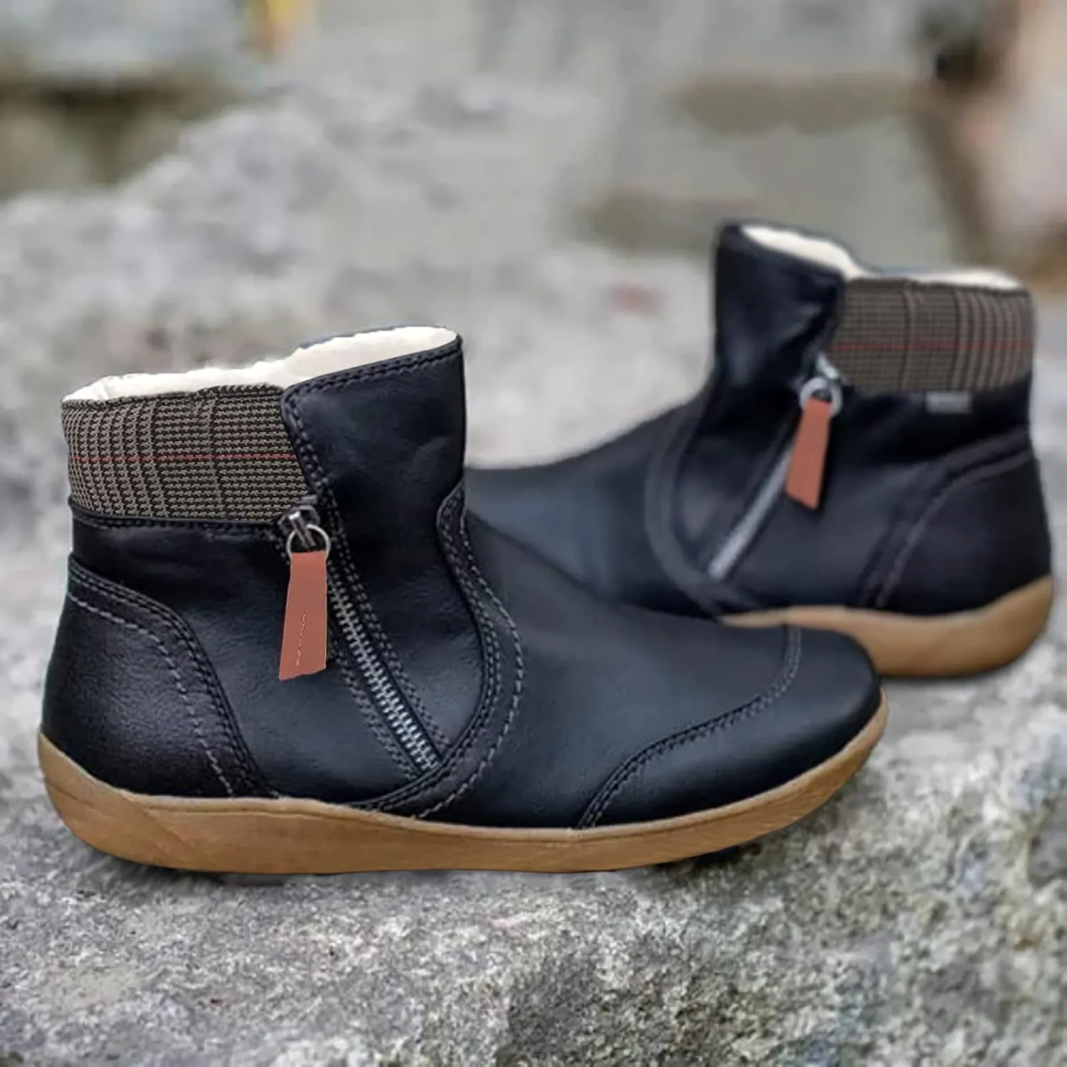 Black Winter Boots for Women Snow Boots for Women Cute Ankle Womens Wide Width Snow Boots Tall Women Waterproof Boots Winter Botas De Invierno Para Mujer Con Tacones