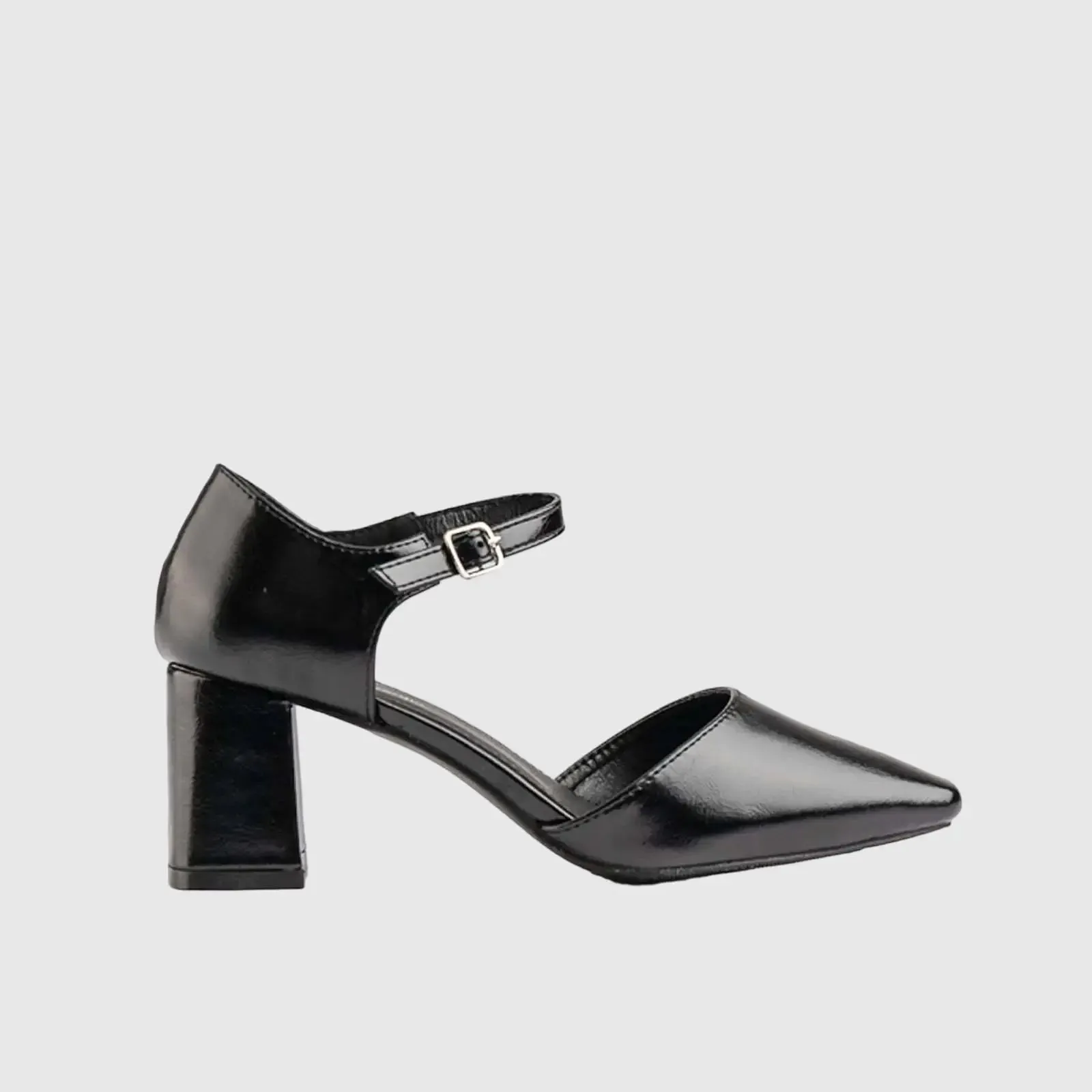 Block Heel Court Shoe 10614 Black