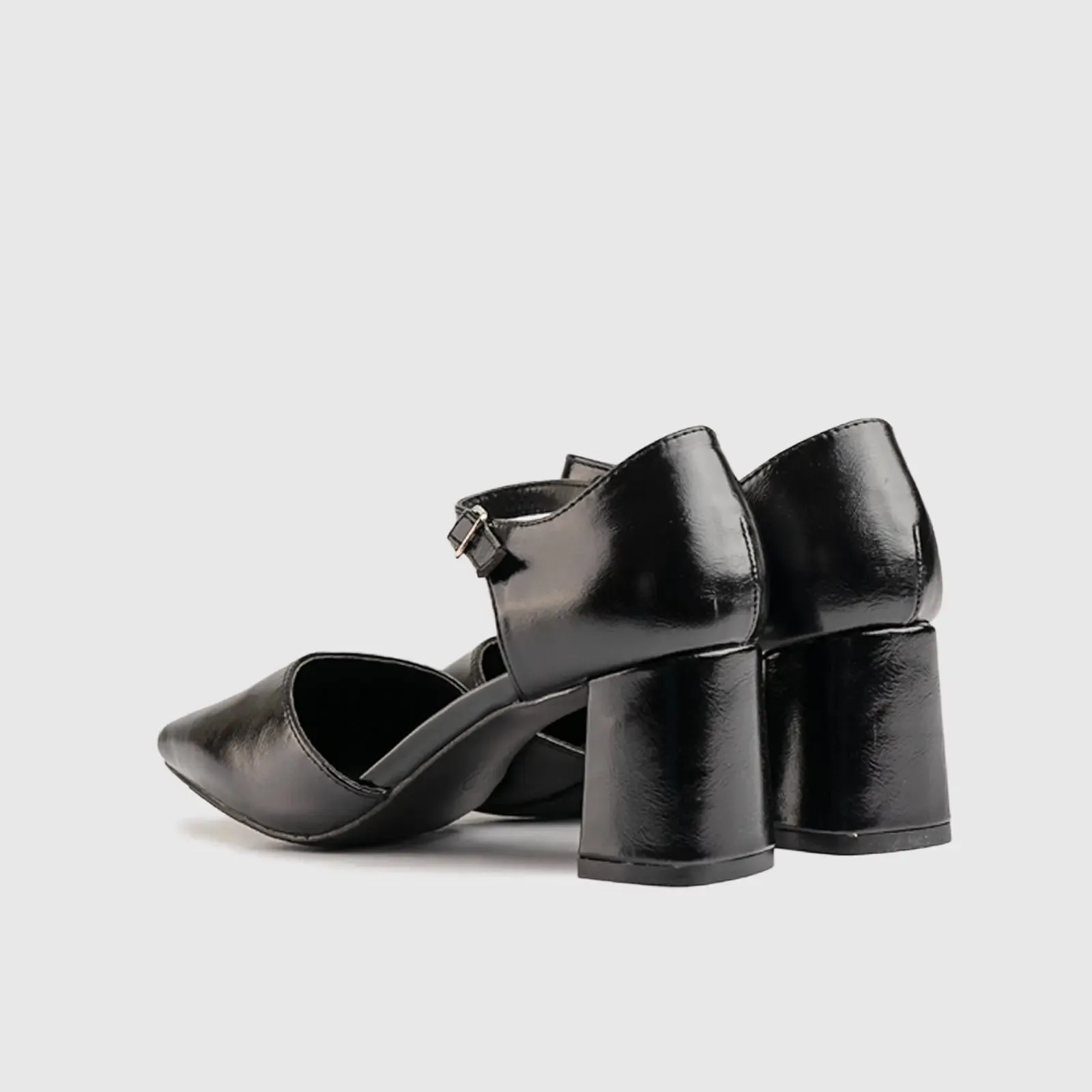 Block Heel Court Shoe 10614 Black