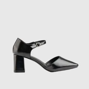 Block Heel Court Shoe 10614 Black