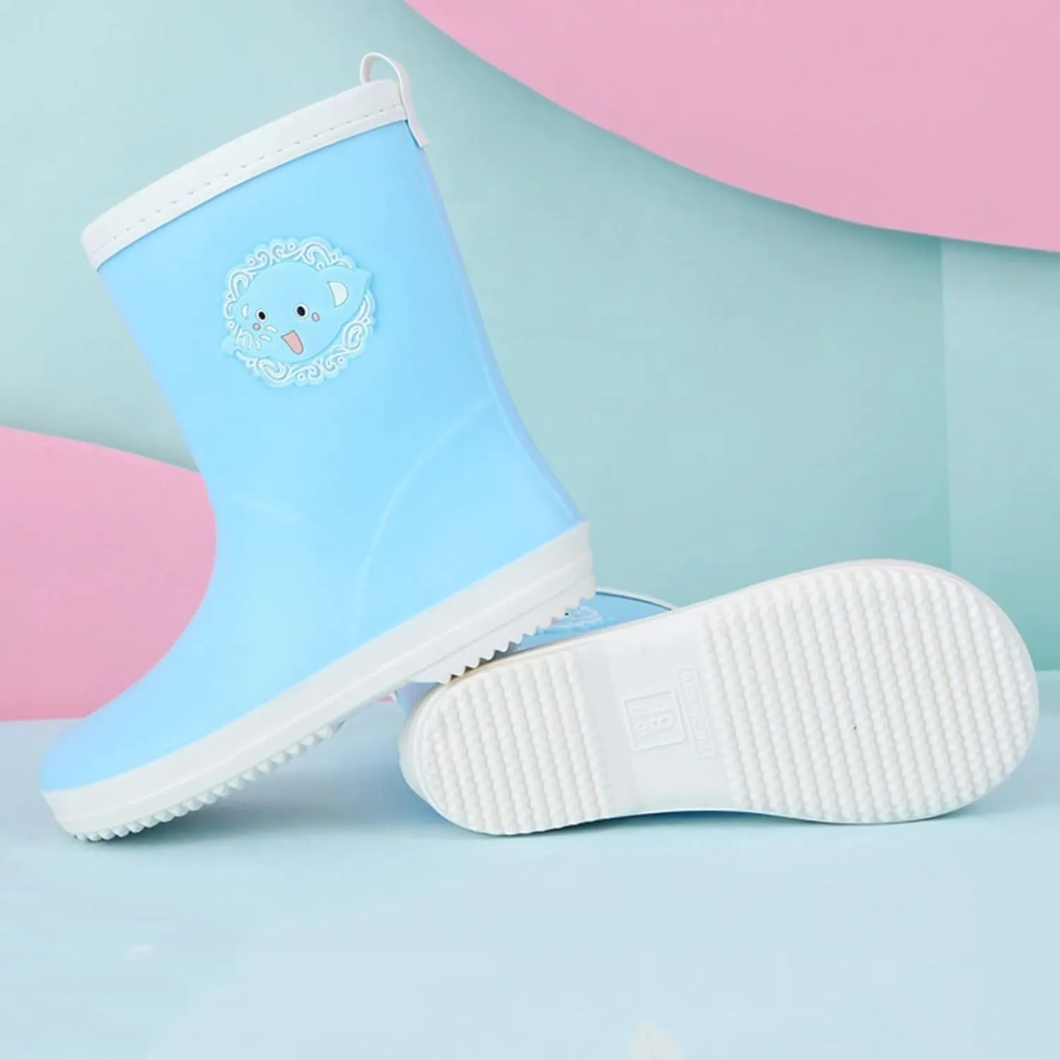 Blue Elephant Cartoon Character Rain Shoes Children's Rain Shoes Boys And Girls Water Shoes Baby Rain Boots 6 Months Old