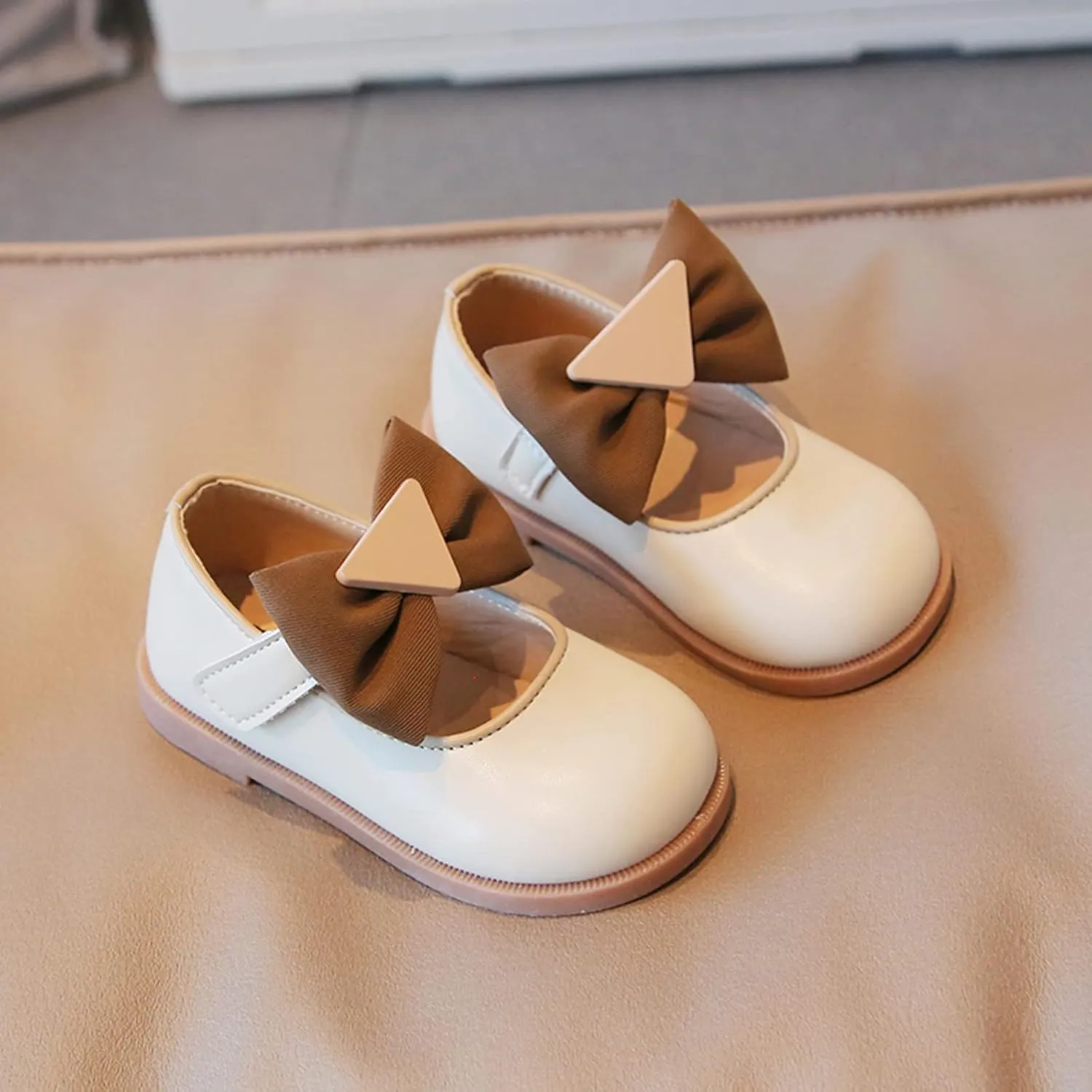 Boots for Little Girls Size 9 Fashion Autumn Girls Casual Shoes Thick Bottom Flat Round Toe Bow Booties Kids