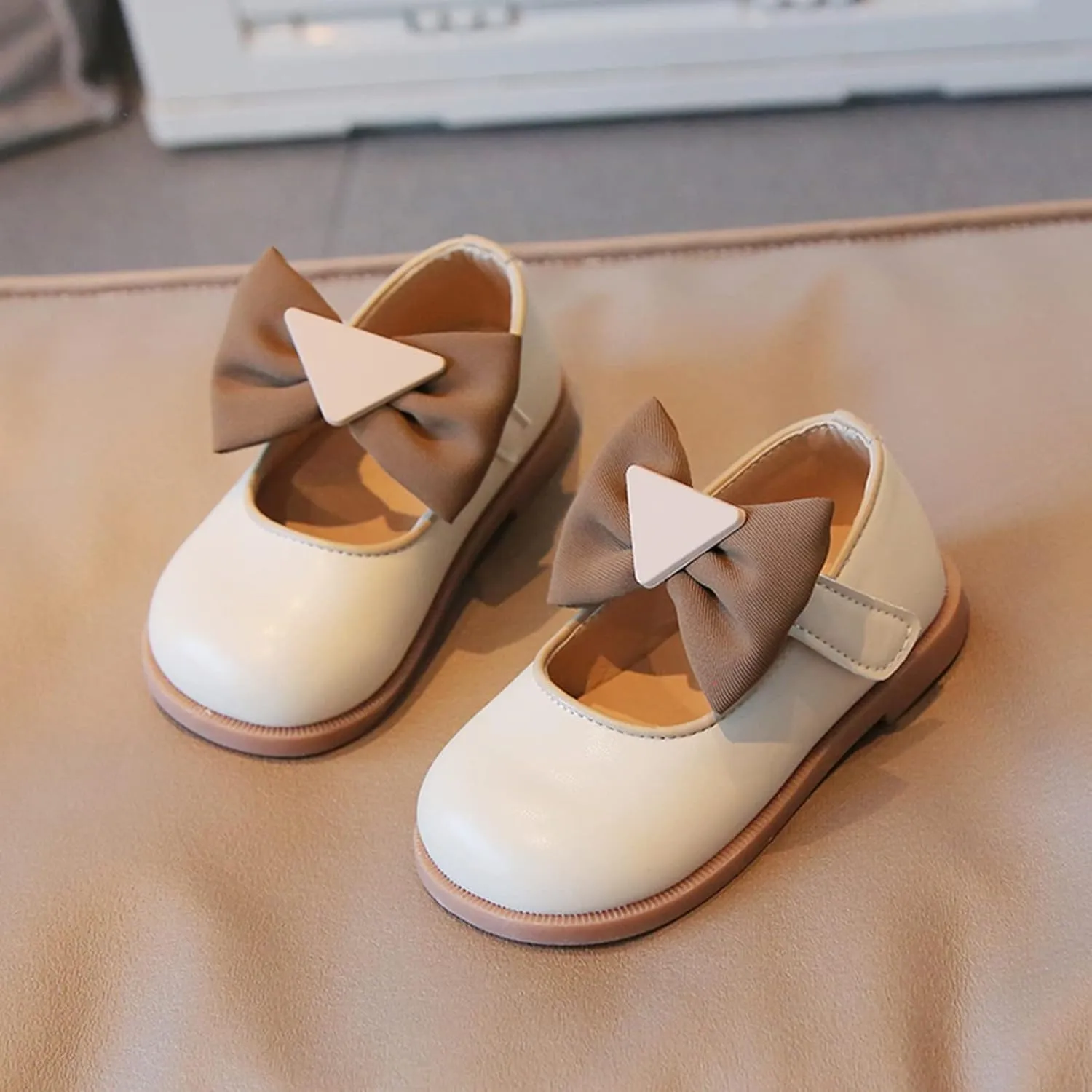 Boots for Little Girls Size 9 Fashion Autumn Girls Casual Shoes Thick Bottom Flat Round Toe Bow Booties Kids