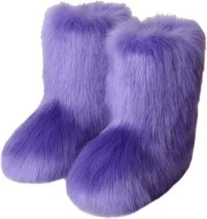 Boots Winter Snow Women's Wide Women Snow Booties Womens Slip on Winter Boots Ankle Womens Waterproof Boots 6.5 Snow Boots Wide Calf