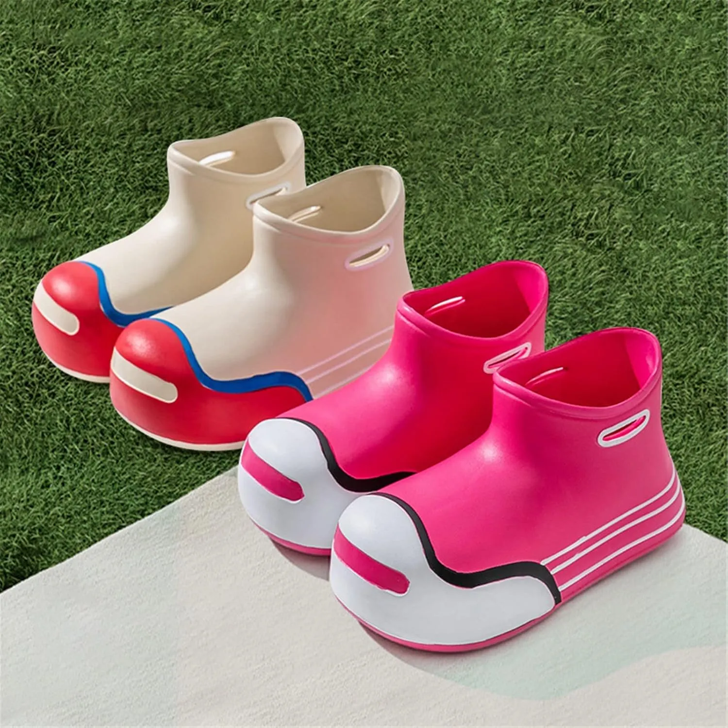 Boys Girls Soft Cute Rain Boots Big Kids Children Rain Boots Portable Comfortable Anti Slip Rainy Girls Leather Shoes