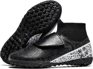 Boys Indoor Turf Soccer Shoes Girls Football Futsal Shoes Black