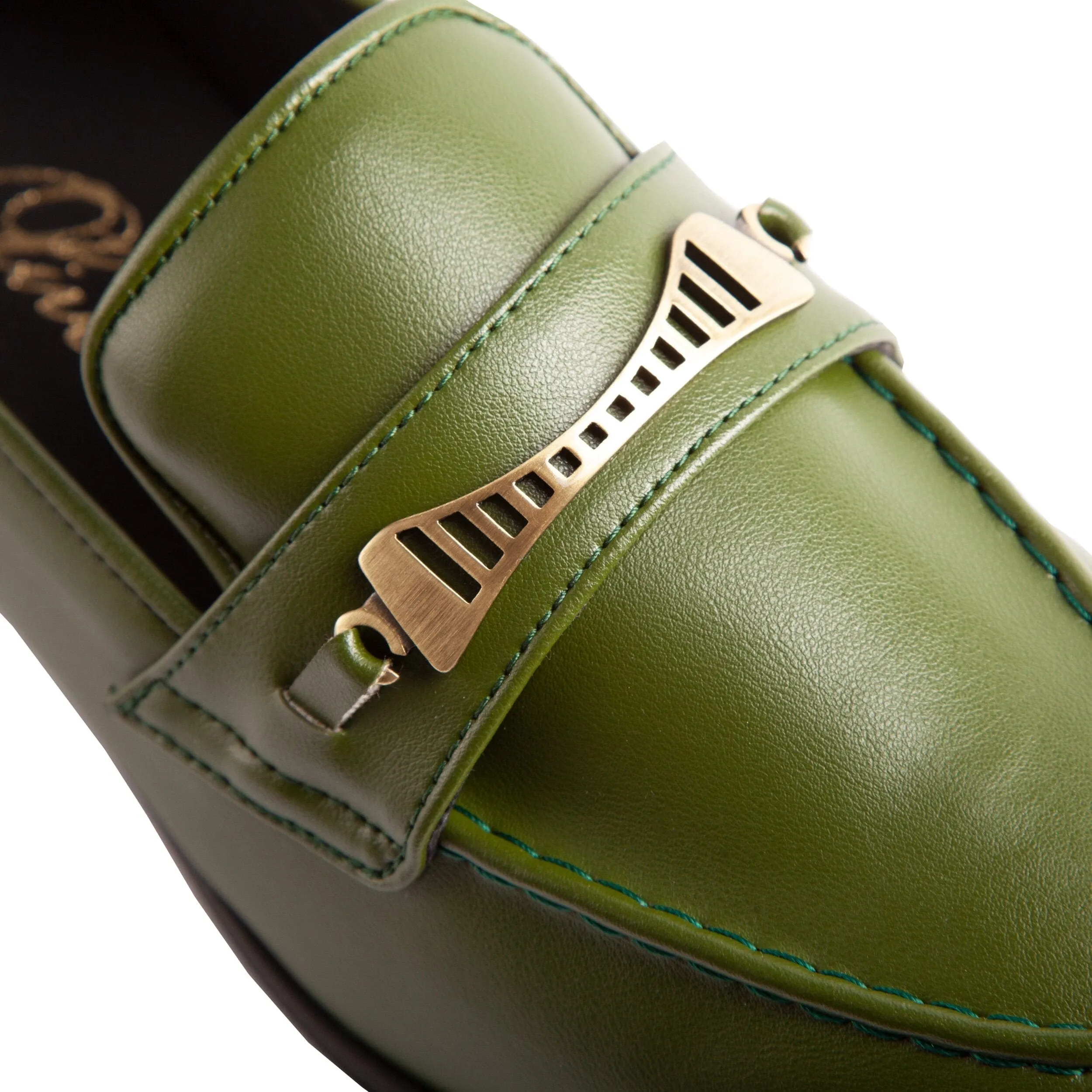Bridge-Bit Cactus Leather Vegan Loafer | Green
