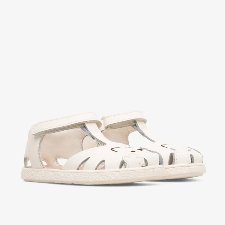 Camper Twins - Cat Beige Leather Closed Toe Sandal