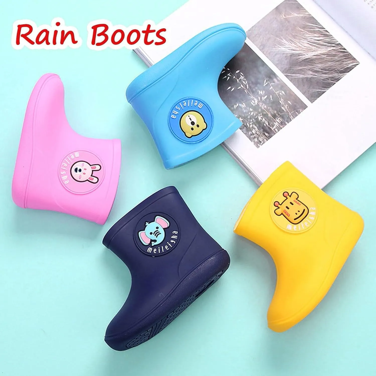 Cartoon Boots Kids Shoes Baby Rain Rain Boys Toddler Girls Rubber Baby Shoes Big Kid Shoe