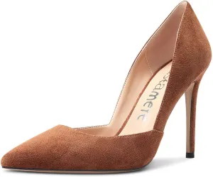 Castamere Womens D'Orsay Slip On High Heels Pumps Elegant Pointy Toe Stilettos 10CM Heel Shoes