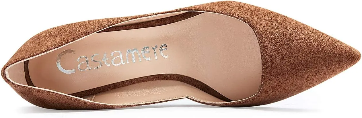 Castamere Womens D'Orsay Slip On High Heels Pumps Elegant Pointy Toe Stilettos 10CM Heel Shoes