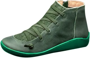 Cathalem Boots for Women Arch Support Womens Fashion Lace Up Zipper Booties Cowboy Cowgirl Walking Short Bootie