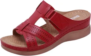 Cathalem Flat Sandals for Women Wedge Comfortable Orthopedic Wedge Sandalias Women Slip on Platform Sandals