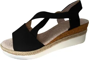Cathalem Orthopedic Platform Wedge Sandals for Women Summer Dressy 2024 Flat Open Toe Ankle Strap Espadrilles Sandals