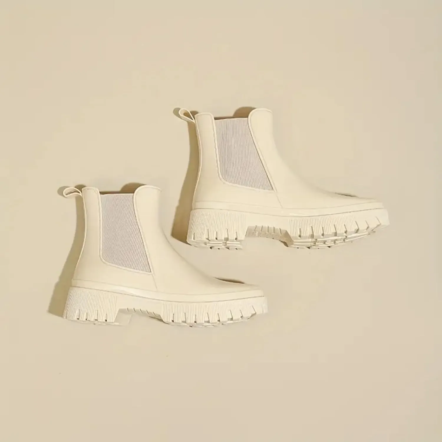 Cathalem Women's Ankle Rain Boots Waterproof Chelsea Rain Boots Rubber Boots Women Short Garden Boots Anti Slip Work Booties