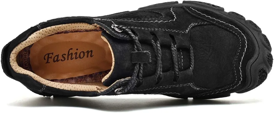 ChicWind Men's Hand Stitching Breathable Hiking Shoes Casual Lace-Up Outdoor Trekking Sneakers