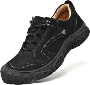 ChicWind Men's Hand Stitching Breathable Hiking Shoes Casual Lace-Up Outdoor Trekking Sneakers