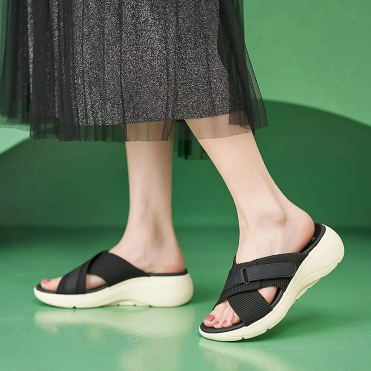 Ciuyurra Women Comfy Flat Slide Sandals
