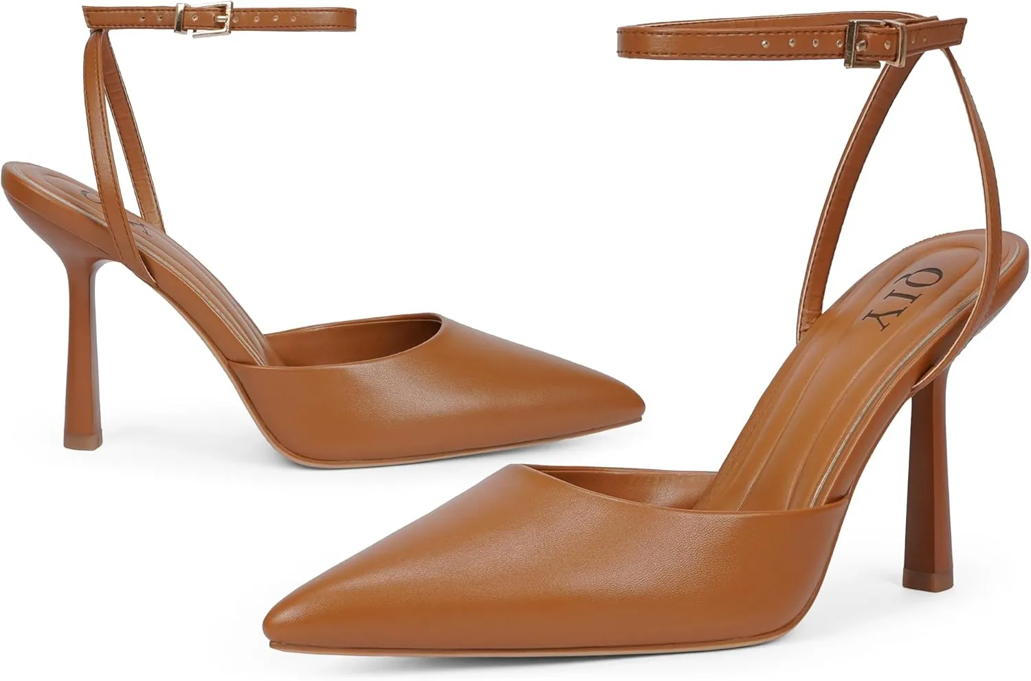 Closed Toe Ankle Strap Heels Women Pumps Pointed Toe Heeled Sandals for Women Stiletto Wedding Dress Shoes
