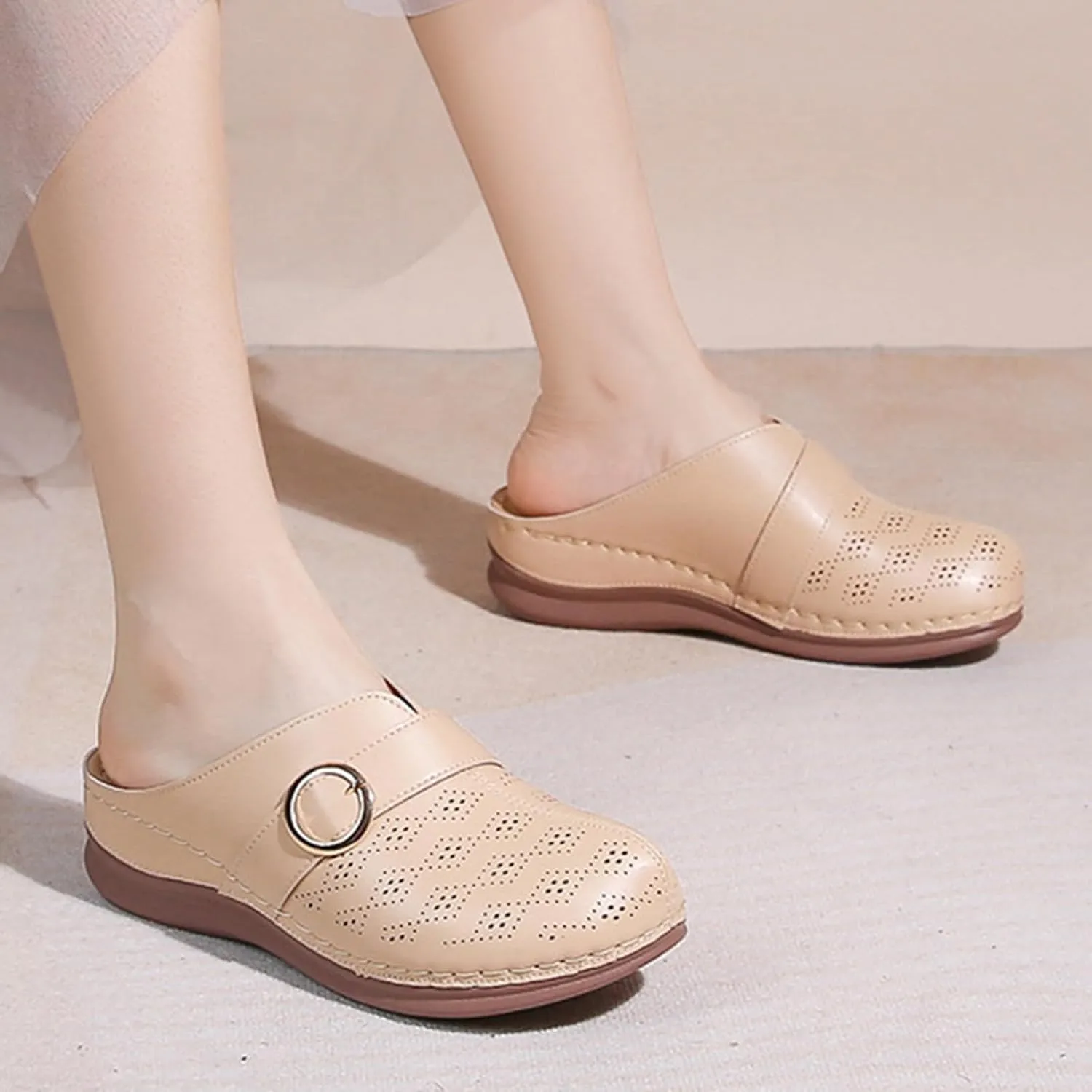 Closed Toe Sandals Women Dressy,Orthopedic Sandals with Arch Support Flip Flops for Women Comfortable Womens Walking Slippers Lightweight Sandals Anti-Slip Casual Sandals Women Dressy Summer Flat
