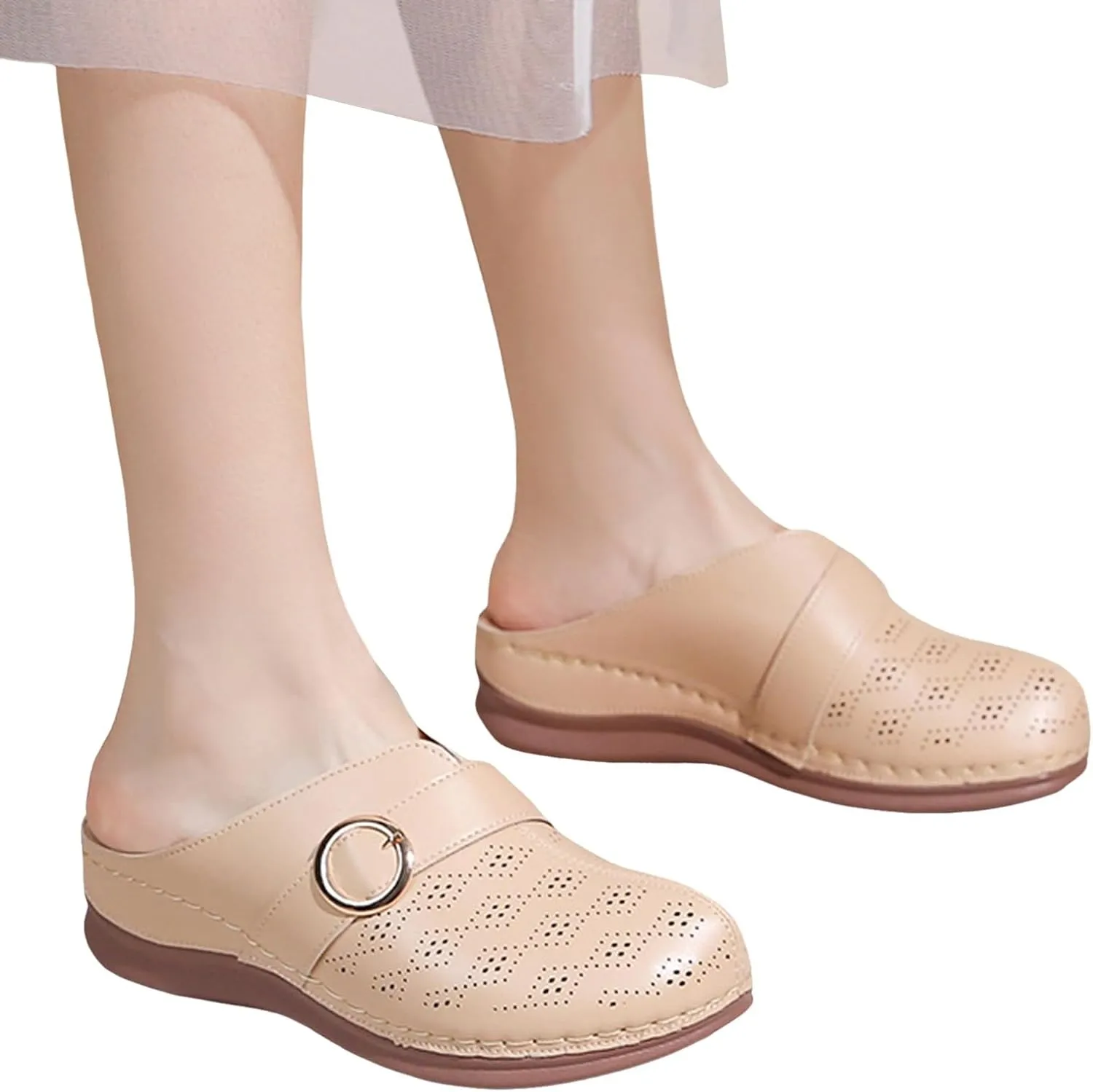 Closed Toe Sandals Women Dressy,Orthopedic Sandals with Arch Support Flip Flops for Women Comfortable Womens Walking Slippers Lightweight Sandals Anti-Slip Casual Sandals Women Dressy Summer Flat