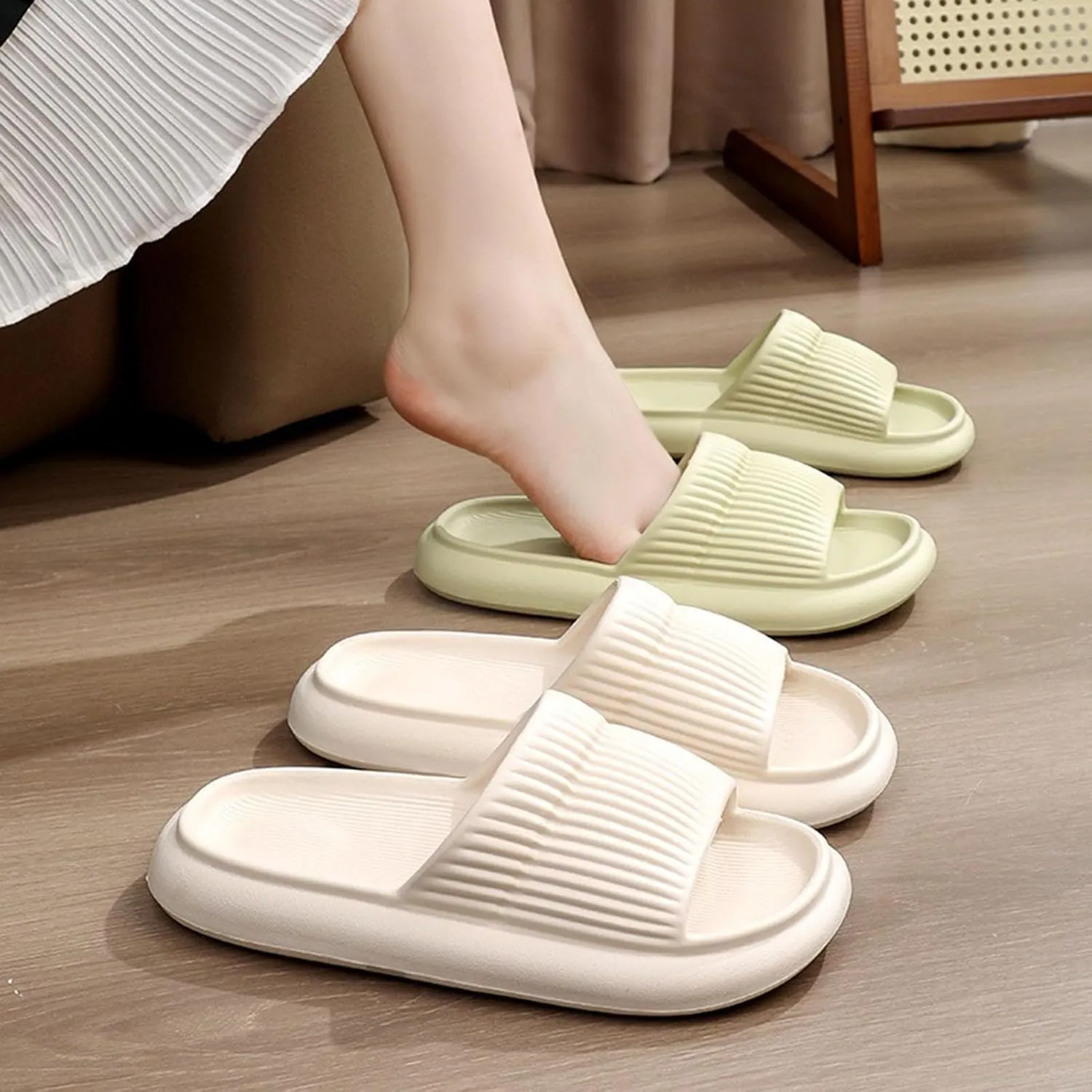 Cloud Slides Slippers with Arch Support for Women Non Slip Quick Drying Bathroom Slippers for Women Men
