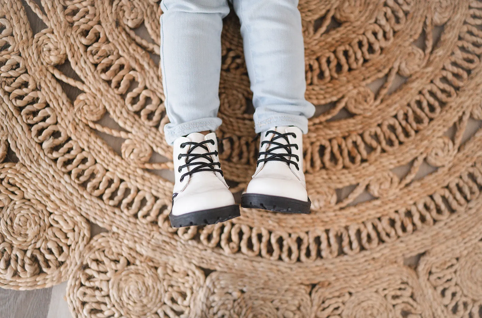 Combat Boots - White Patent