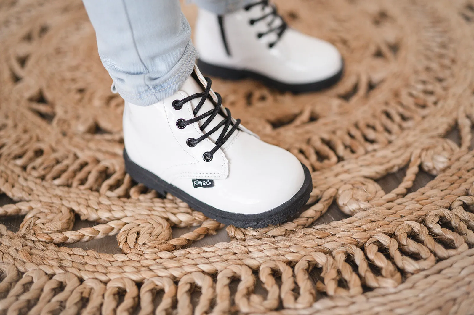 Combat Boots - White Patent