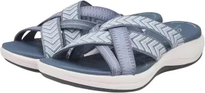 Comfortable Sandals Recovery Orthopedic Walking Plantar Fasciitis Slides Wide Width Sandals for Women with Arch Support