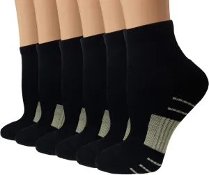 Copper Compression Socks Women and Men 6 Pairs - Circulation Arch Support Plantar Fasciitis Running Ankle Socks
