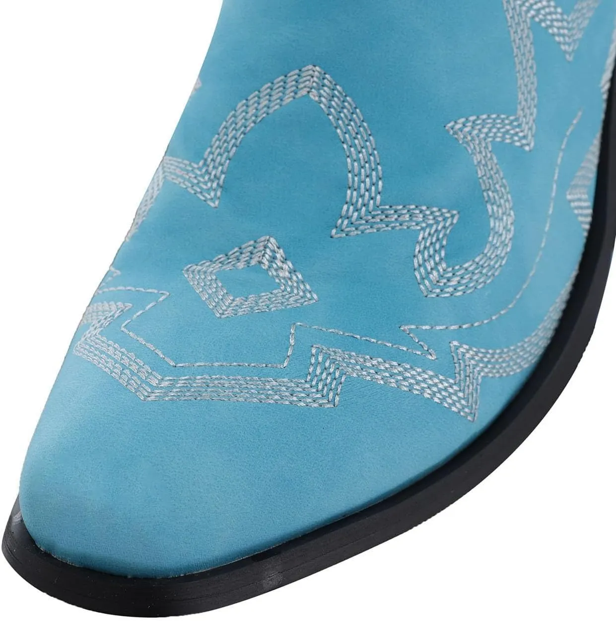 Cowboy Boots for Women Ankle Boots for Women Comfy Vintage Women's Leather Non-Slip Low Heel Pull-On Rider Boots