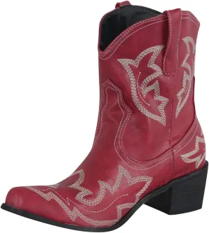 Cowgirl Boots Women Cowgirl Boots Women Slip on Pointed Toe Rubber Sole Stitched Embroidered Classic Western Boots