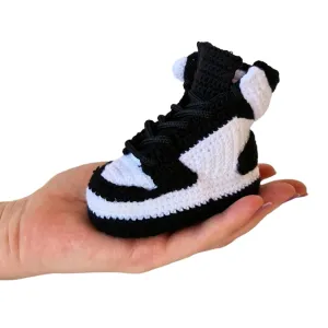 Custom Crochet Baby Sneakers, Retro Basketball Newborn Shoes, Baby Shower Newborn Present, Organic Baby Wear, Baby Kicks, Rare Plush Sneakers