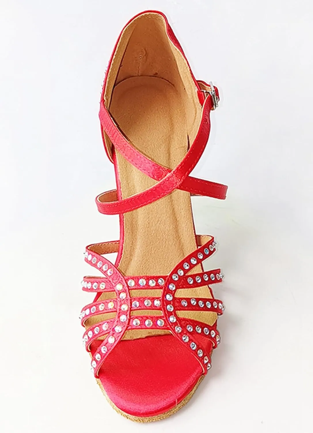 Dancing Heels for Women Stiletto Latin Tango Dance Shoes Rhinestones Bridal Wedding Sandals X518